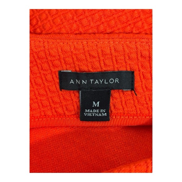 Ann Taylor Outfit Womens 12 Orange Textured Top &‎ Skirt Set Midi Length Split - Picture 3 of 15